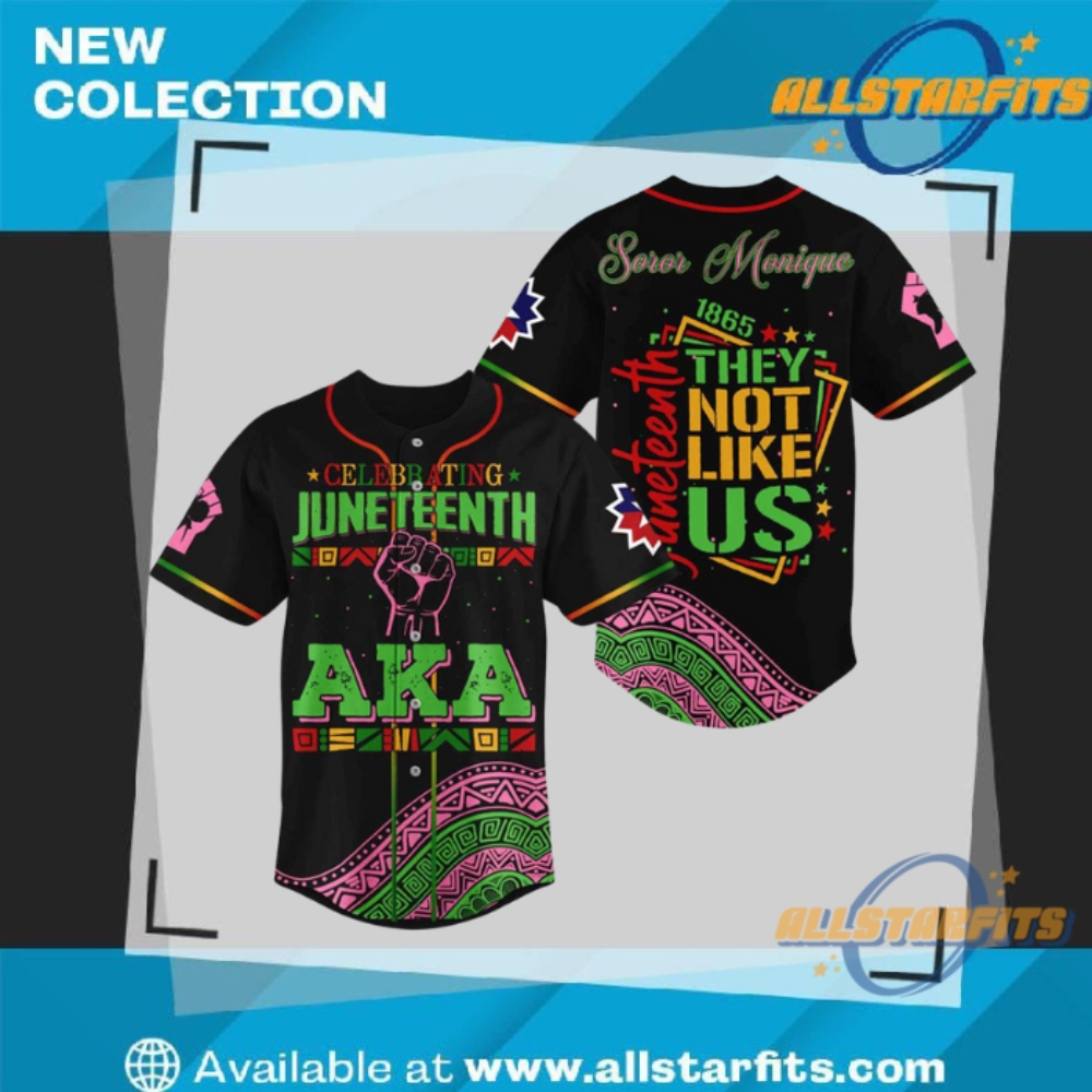 "Shop Exclusive MLB Jerseys: Dodgers and Tigers Crossover Collection" 18 Alpha Kappa Alpha X Juneteenth Baseball Jersey