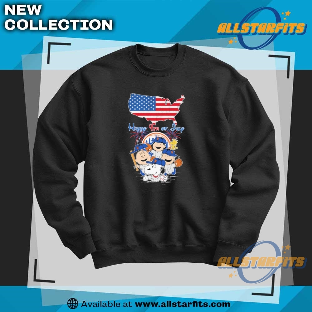 Snoopy And Friends The Peanuts New York Mets Happy 4Th Of July American Flag Map T Shirt 6 Snoopy And Friends The Peanuts New York Mets Happy 4th Of July American Flag Map T Shirt