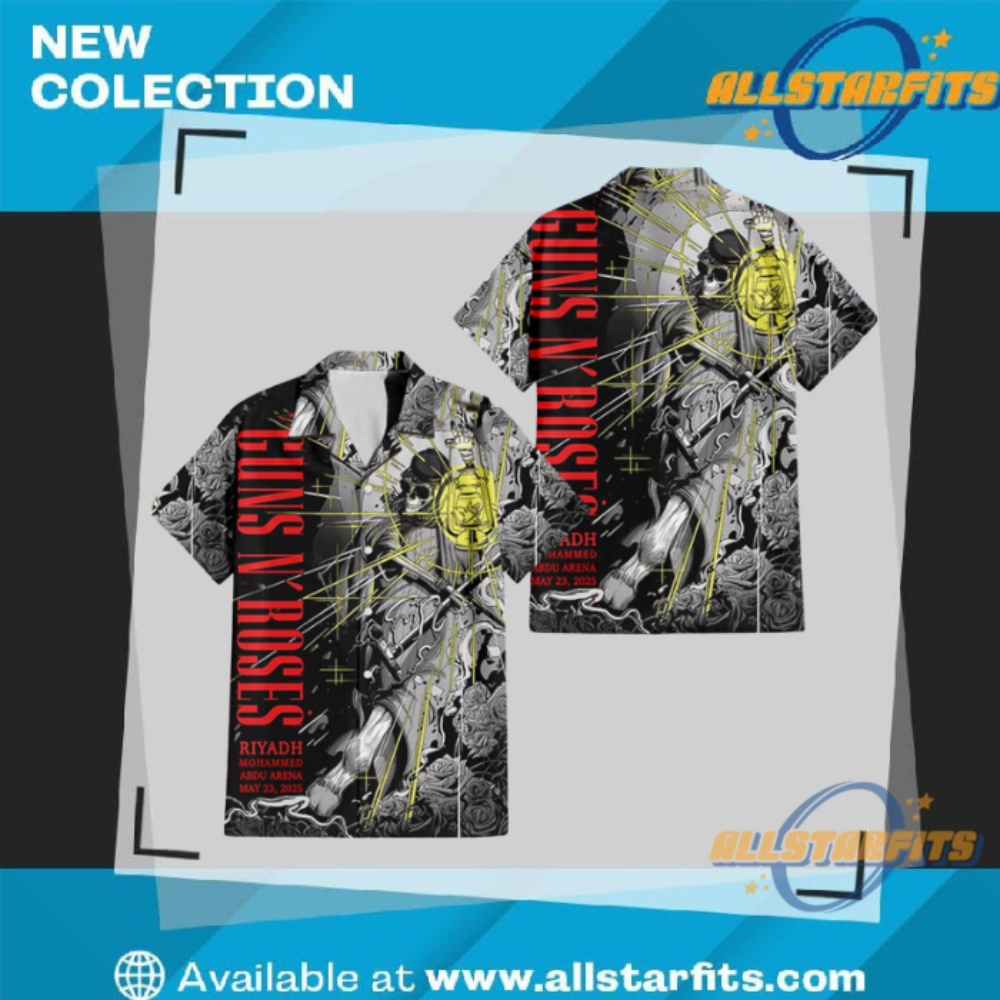 "Top 5 Unique Regular Hawaiian Shirts for Sports and Music Fans" 16 Guns N Roses Riyadh Poster Show Hawaiian Shirt