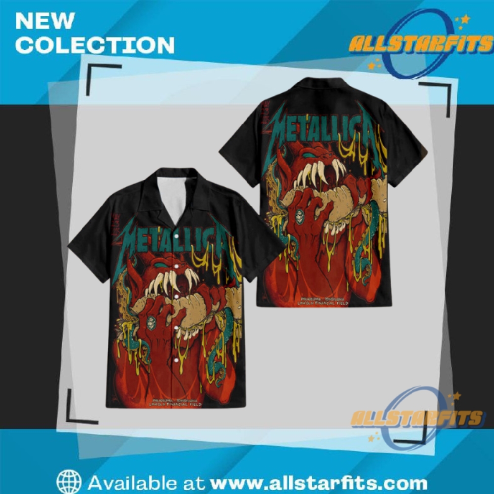 "Top 5 Unique Regular Hawaiian Shirts for Sports and Music Fans" 19 Metallica M72 Philly Poster Tonight Hawaiian Shirt