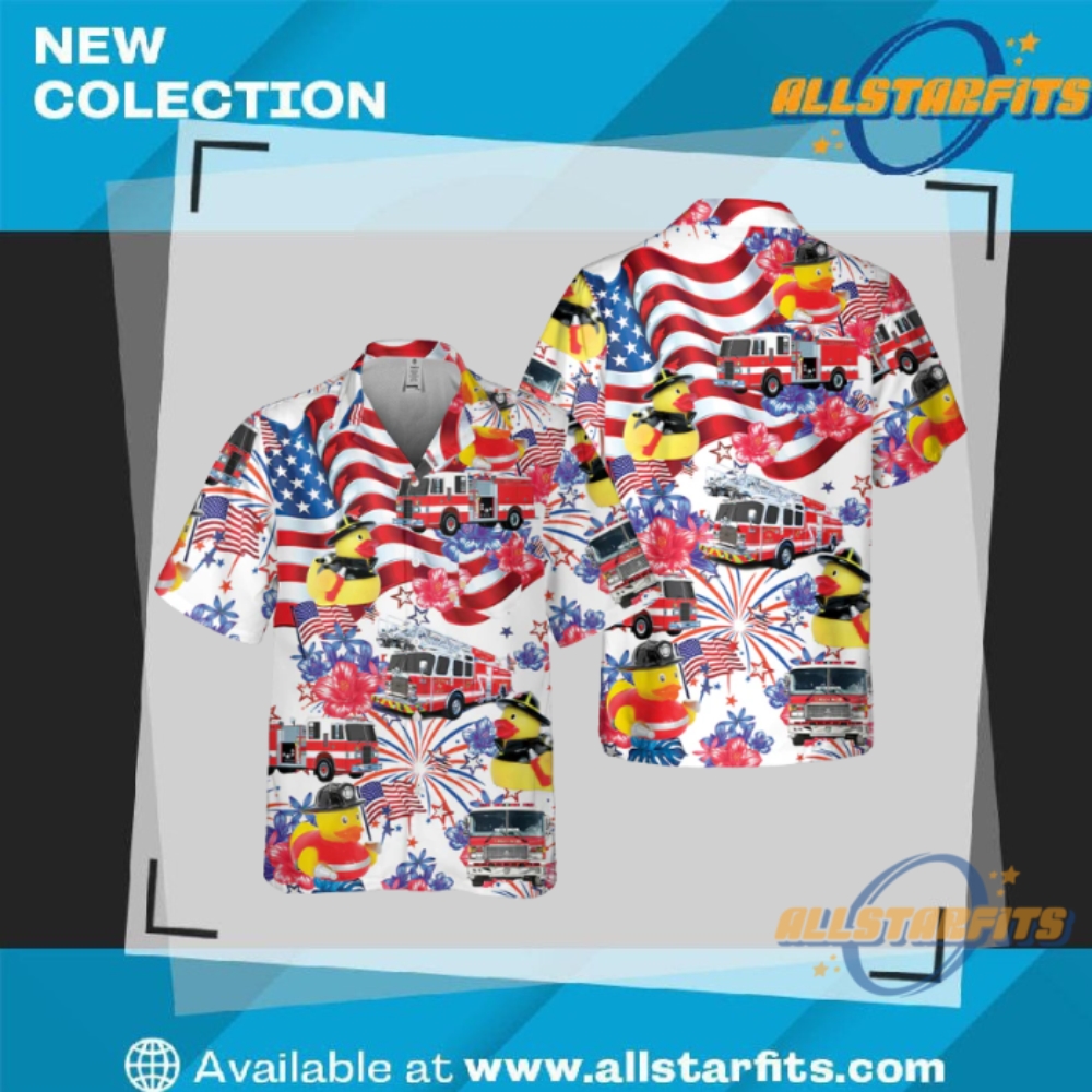 "Top 5 Unique Regular Hawaiian Shirts for Sports and Music Fans" 21 Firefighter Fireman Duck 4Th Of July Pocket Hawaiian Shirt