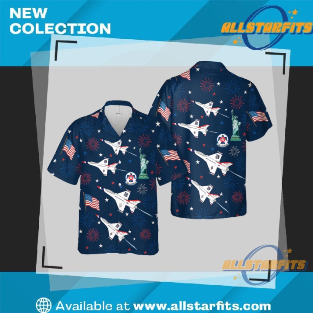 "Top 5 Unique Regular Hawaiian Shirts for Sports and Music Fans" 25 Us Air Force Thunderbirds 4Th Of July Hawaiian Shirt