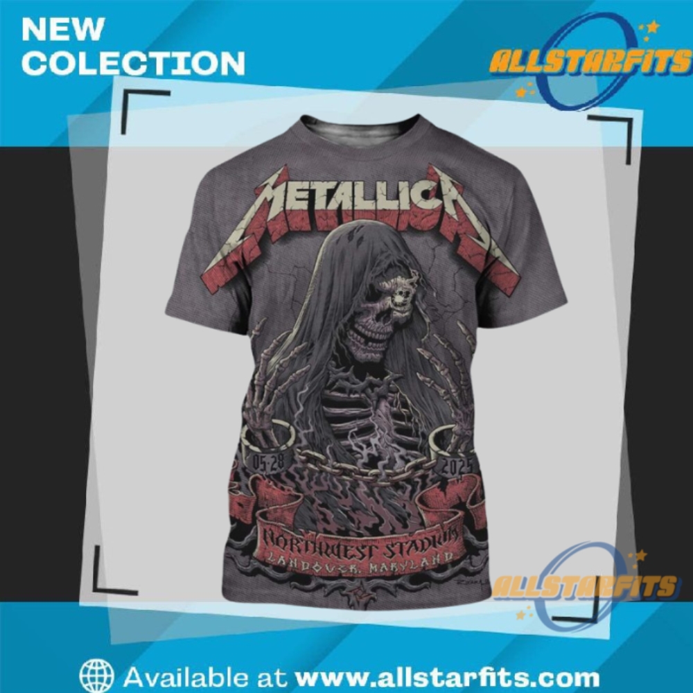 "Celebrate 2025: Exclusive Bandits, Ava Max, Conan Gray T-Shirts" 20 Metallica M72 Landover 2025 Venue Poster All Over Print Shirt