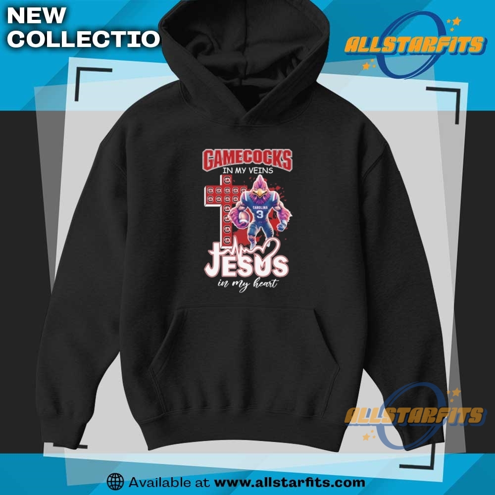 South Carolina Gamecocks In My Veins Jesus In My Heart Mascot T Shirts 7 South Carolina Gamecocks In My Veins Jesus In My Heart Mascot T Shirts