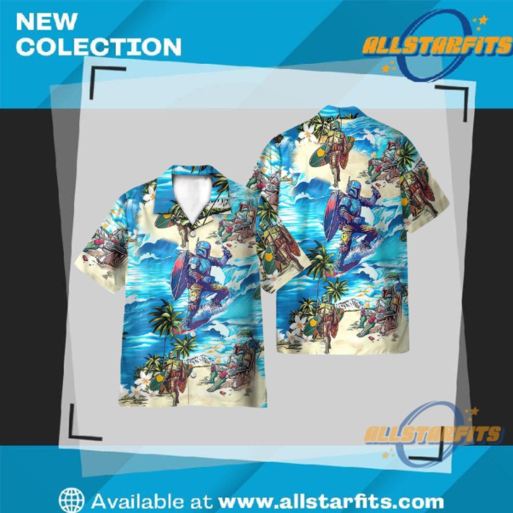 "Top Disney-Themed Hawaiian Shirts for Kids and Family Parties" 10 Boba Fett Star Wars Surfing Hawaiian Shirt