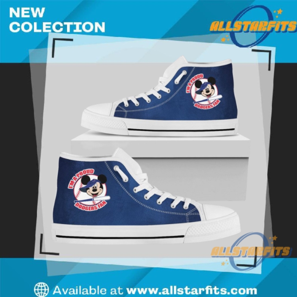 Los Angeles Dodgers Fan Mickey Circle High Top Shoes allstarfits 1