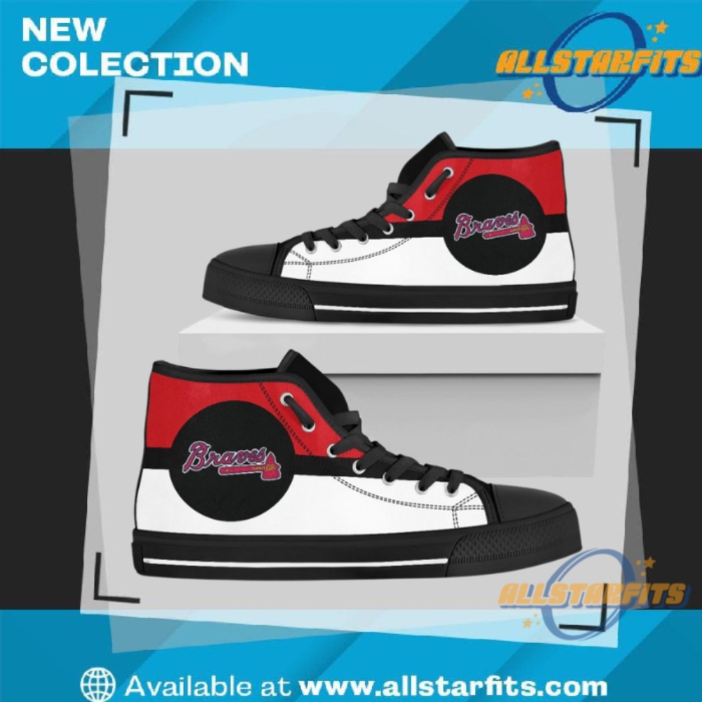 Bright Colours Open Sections Great Logo Atlanta Braves High Top Shoes