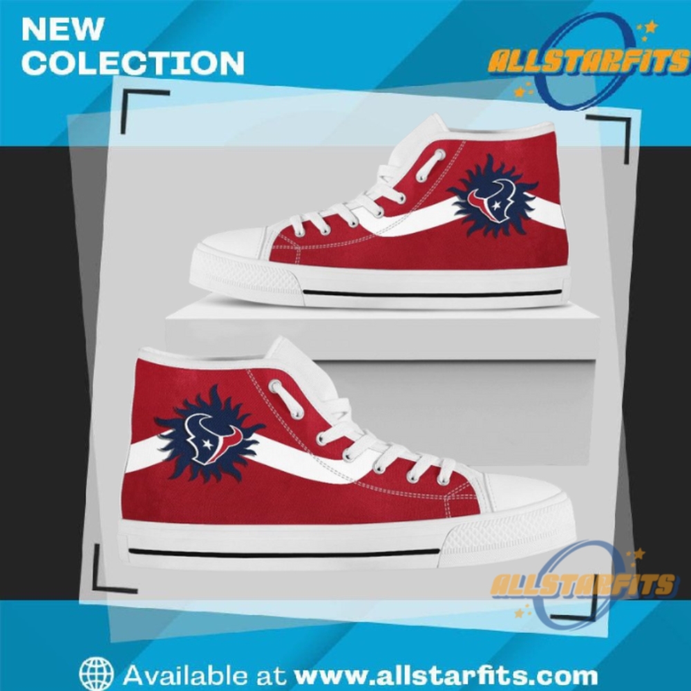 Simple Van Sun Flame Houston Texans High Top Shoes