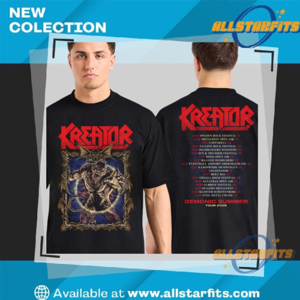 Kreator Summer Tour 2025 Merch Tee Demonic Summer Tour 2025 Schedule Shirt
