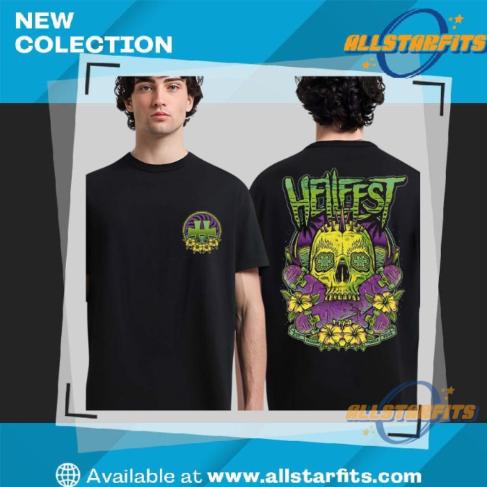 Hellfest 2025 Out Of Bounds Merch Clisson France Floral Logo Summer Shirt