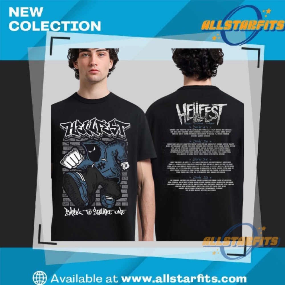 Hellfest 2025 Out Of Bounds Merch Clisson France  Back To Square One Street Hxc T Shirt