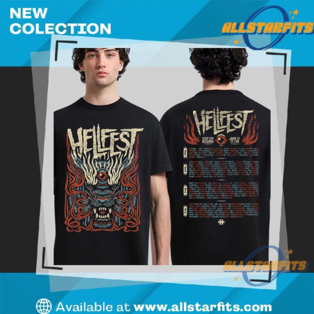 Hellfest 2025 Out Of Bounds Merch Clisson France With Lineup Savage Tiger T Shirt