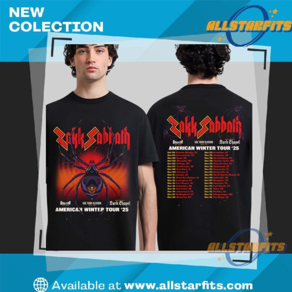 Zakk Sabbath American Winter Tour 2025 Schedule Tour Dates Spider Art Shirt