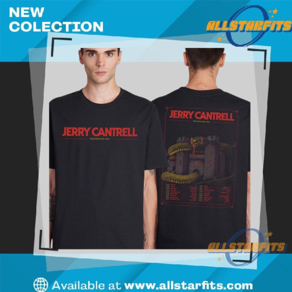 Jerry Cantrell European Tour 2025 Gig Poster Tour Dates Serpent On The Castle Art Shirt