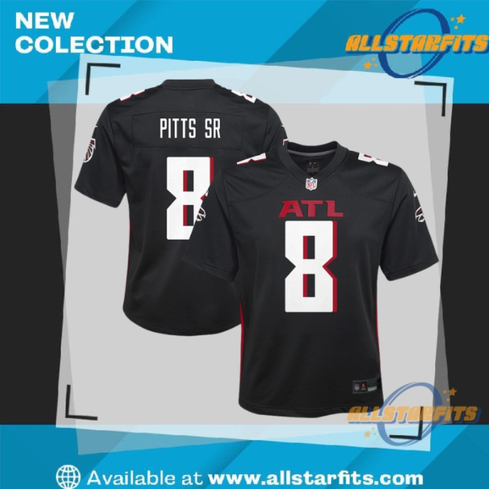 "Top Limited Edition Jerseys for 2023: Soccer and NFL Picks" 8 Youth Nike Kyle Pitts Sr. Black Atlanta Falcons Team Game Jersey