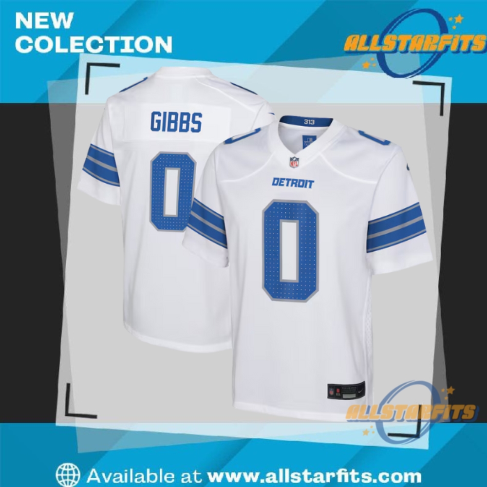 "Top Limited Edition Jerseys for 2023: Soccer and NFL Picks" 10 Youth Nike Jahmyr Gibbs White Detroit Lions Game Jersey