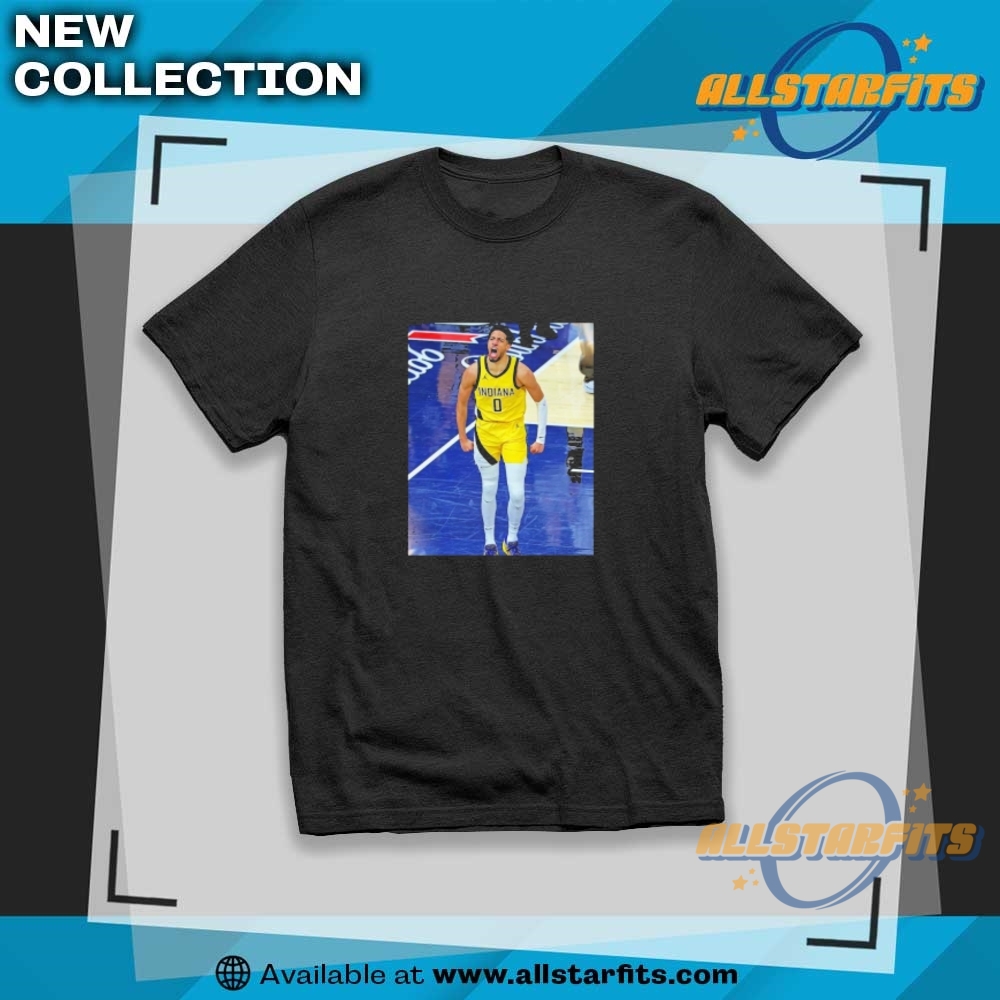 Top NCAA and NBA Fan Shirts: Show Your Team Spirit Now! 3 Tyrese Haliburton Indiana Pacers Game Frames Nba Finals T Shirt