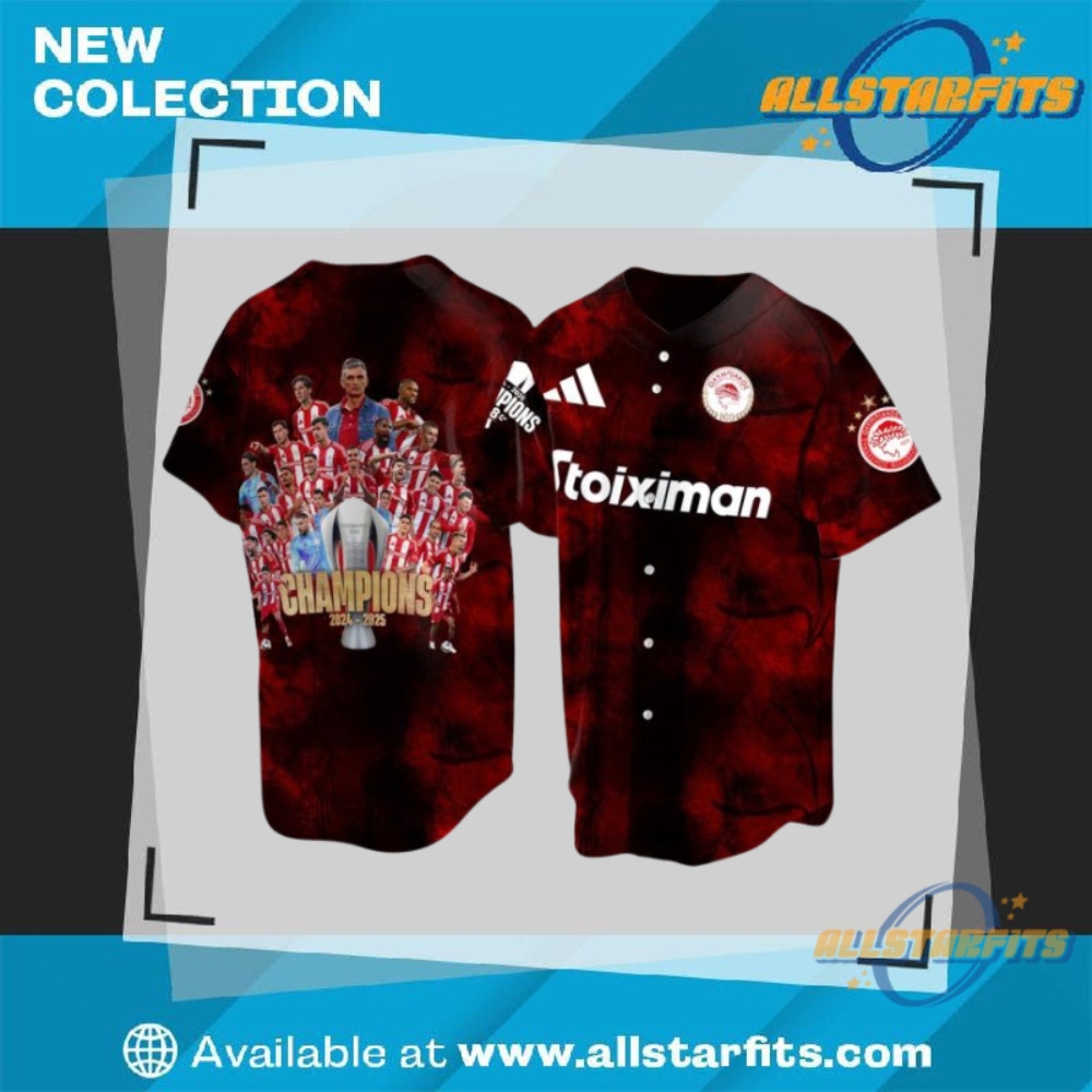 "Top 5 Must-Have Baseball Jerseys for Every Sports Enthusiast" 23 Olympiakos Fc Champions 2024 2025 Baseball Jersey