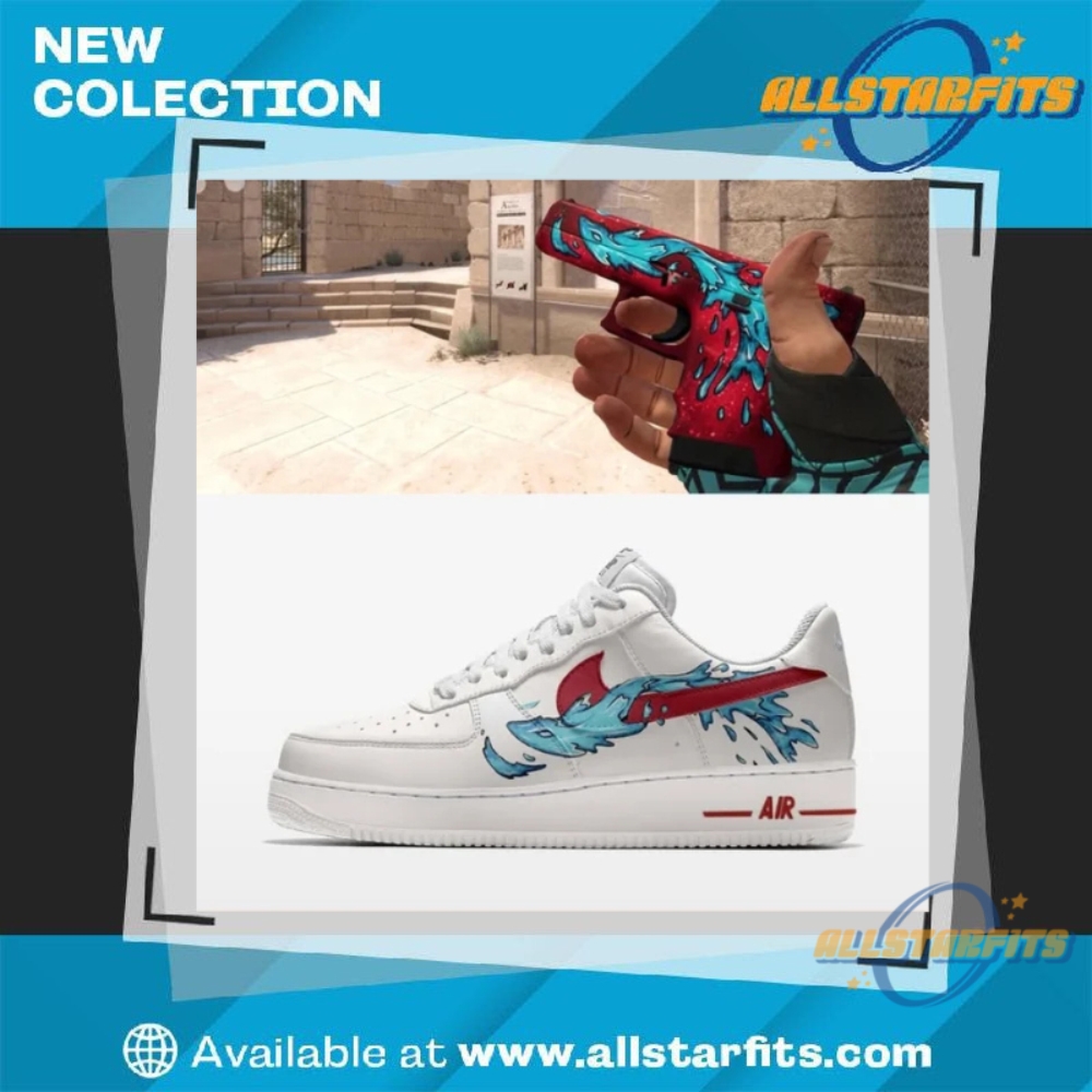 "Top 2025 Fashion Picks: Jerseys, Tees, and Custom Sneakers" 13 Blue Splash Art Nike Air Force 1 Shoes Limited Edition 2025