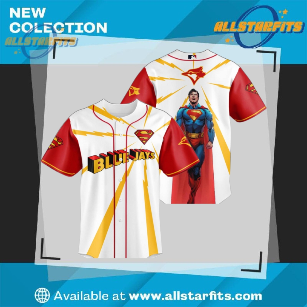 "Top 5 Must-Have Custom Jerseys: Unique Sports and Heritage Styles" 8 Toronto Blue Jays X Superman Man Of Steel Special Baseball Jersey