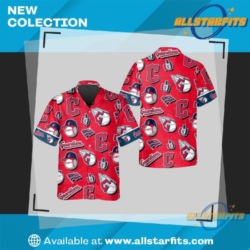 Cleveland Guardians Logo Mania Hawaiian Shirt