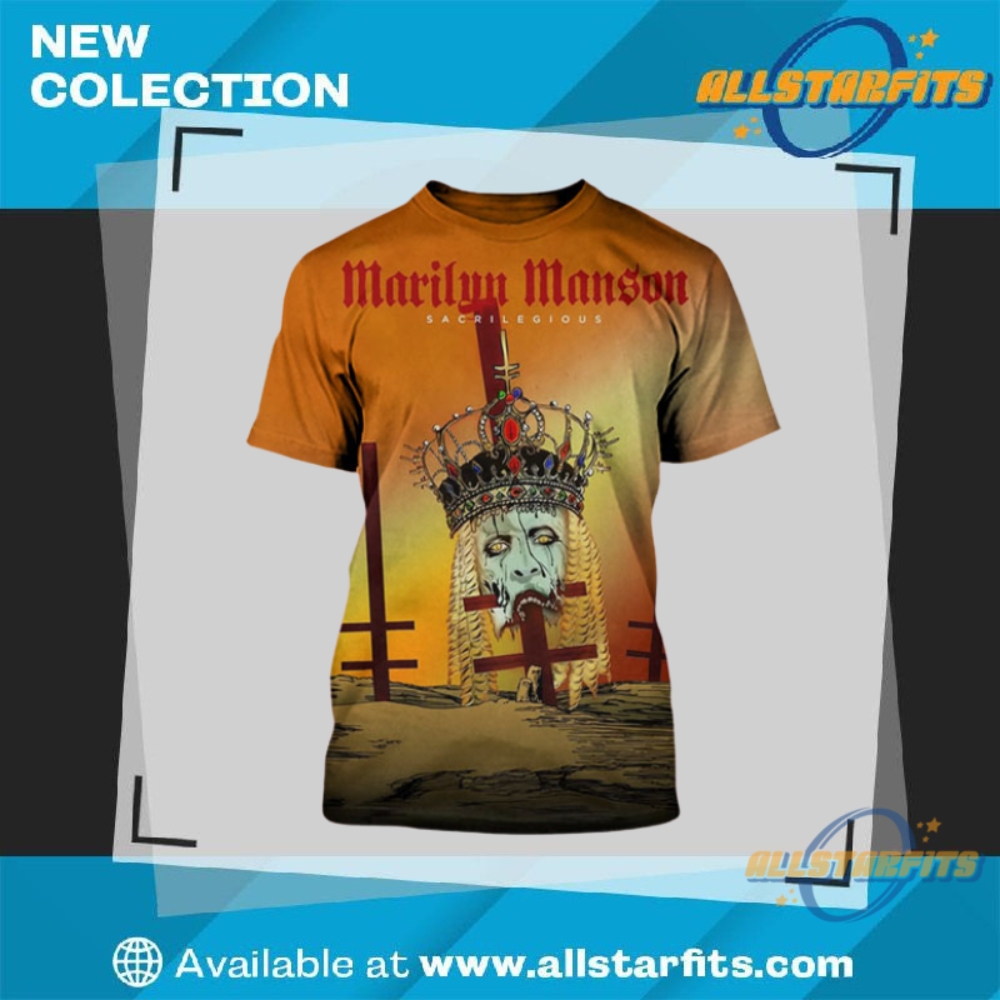"Must-Have 2025 All Over Print Shirts Featuring Iconic Designs" 10 Marilyn Manson Poster Sacrilegious All Over Print Shirt