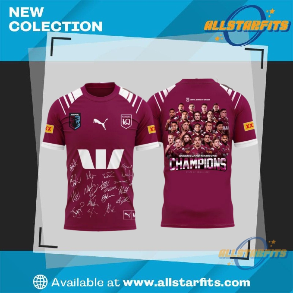 Queensland Maroons State Of Origin 2025 Champions T Shirt allstarfits 1