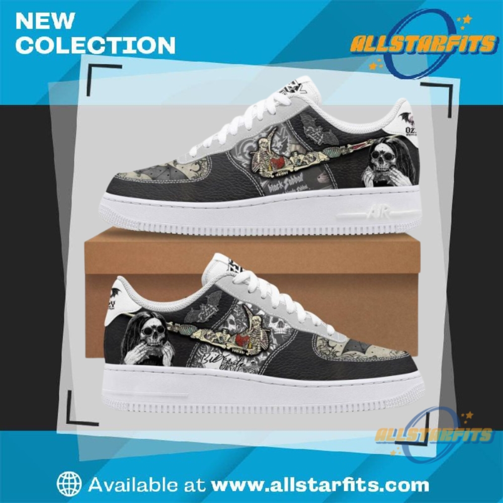 Ozzy Osbourne Bill Ward Special Black Air Force 1 Sneakers allstarfits 1