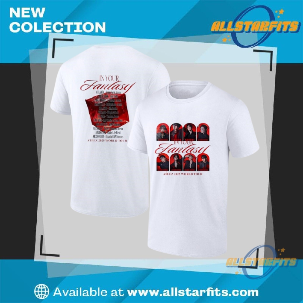 Ateez In Your Fantasy 2025 World Tour Shirt