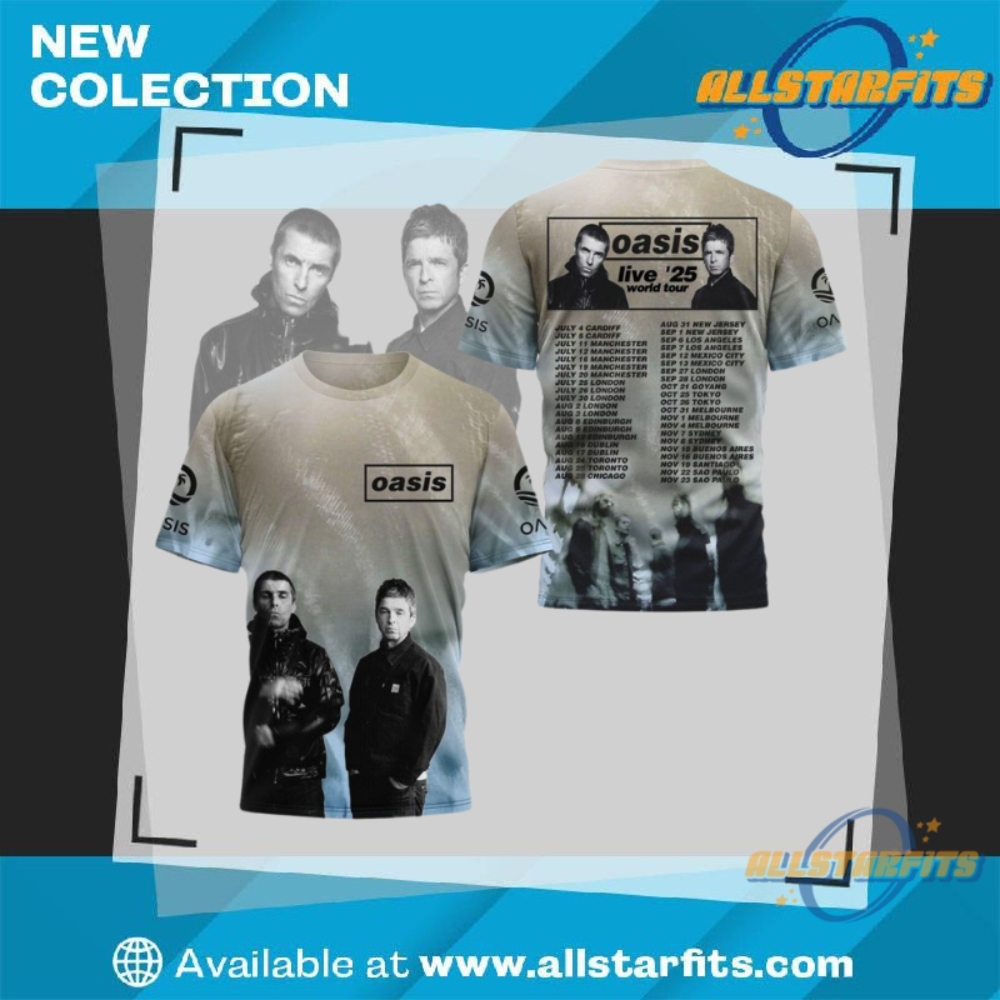 "Top 5 Must-Have 3D Shirts: Sports Teams, Champions, and More!" 28 Oasis Live World Tour 2025 3D Shirt