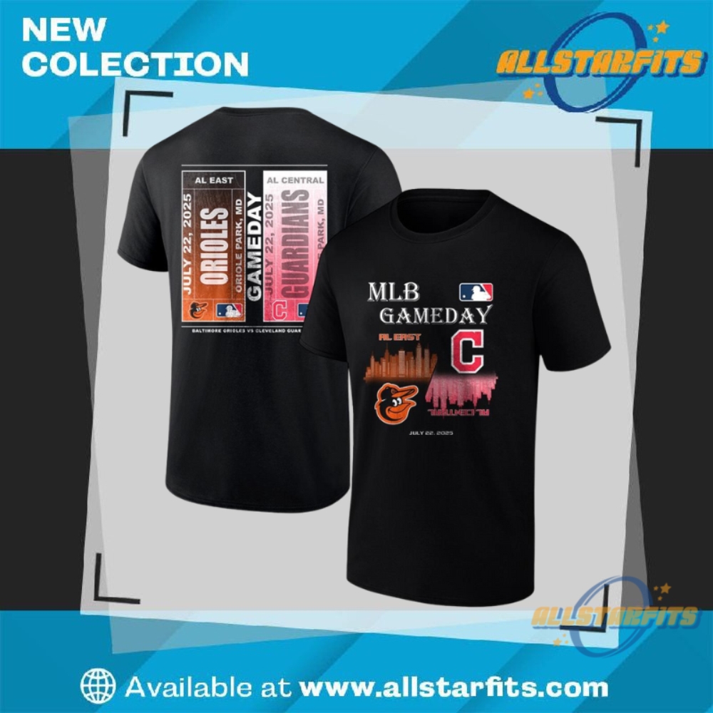 Baltimore Orioles Vs Cleveland Guardians Mlb Gameday Schedule Skyline City Shirt