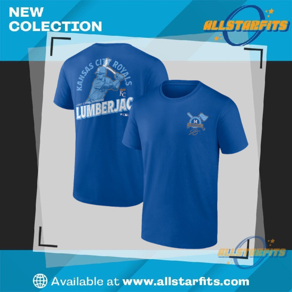 "Shop Trendy MLB Team T-Shirts: Giants, Cubs, Tigers, Red Sox, Mets" 13 Kansas City Royals Jac Caglianone Royal Lumberjac T Shirt