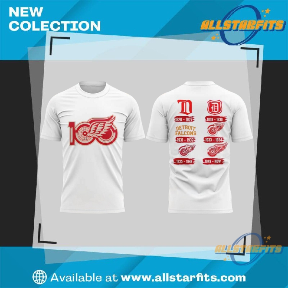 100 Years Detroit Red Wings Logos Shirt