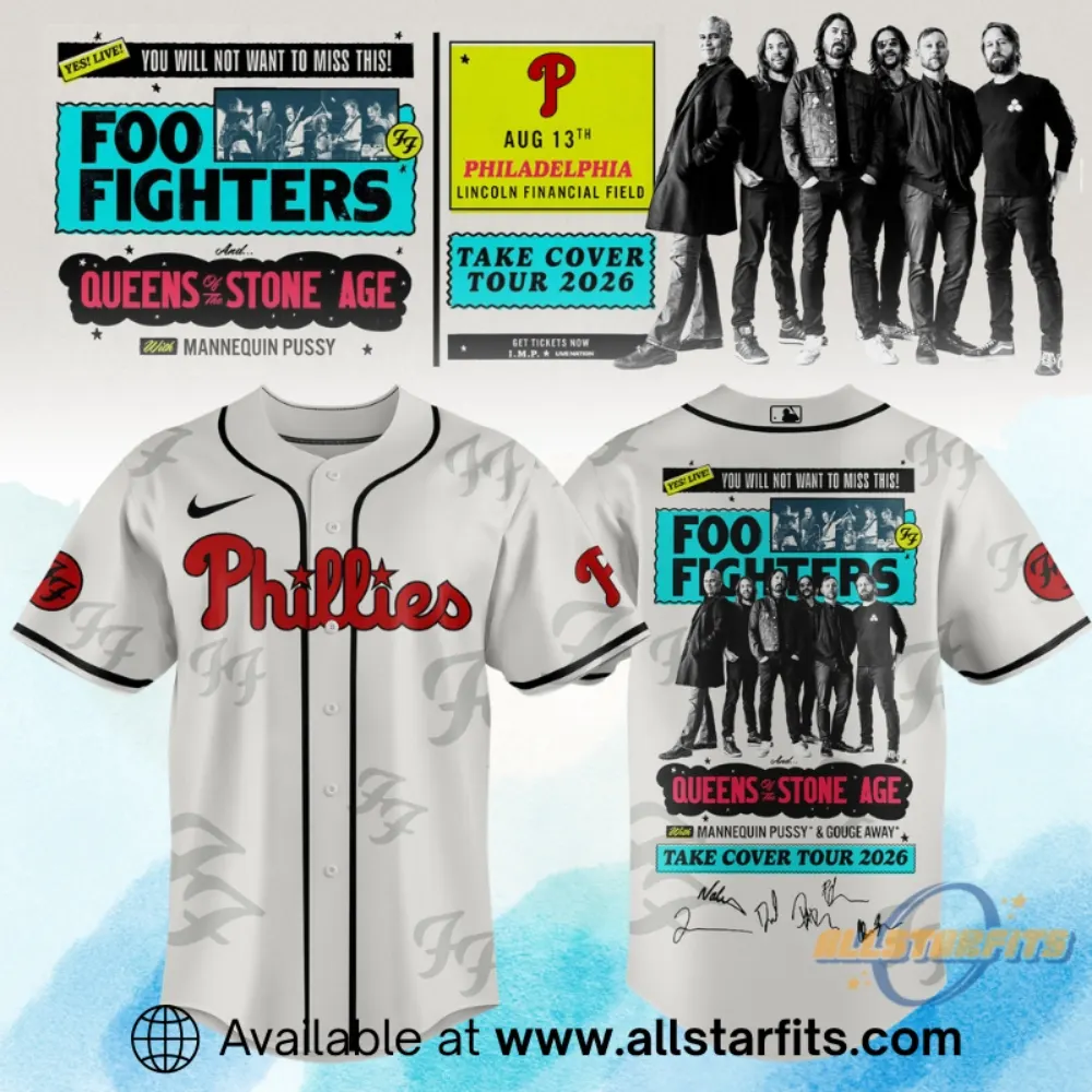 Philadelphia Phillies X Foo Fighters Take Cover Tour 2026 Limited Jersey
