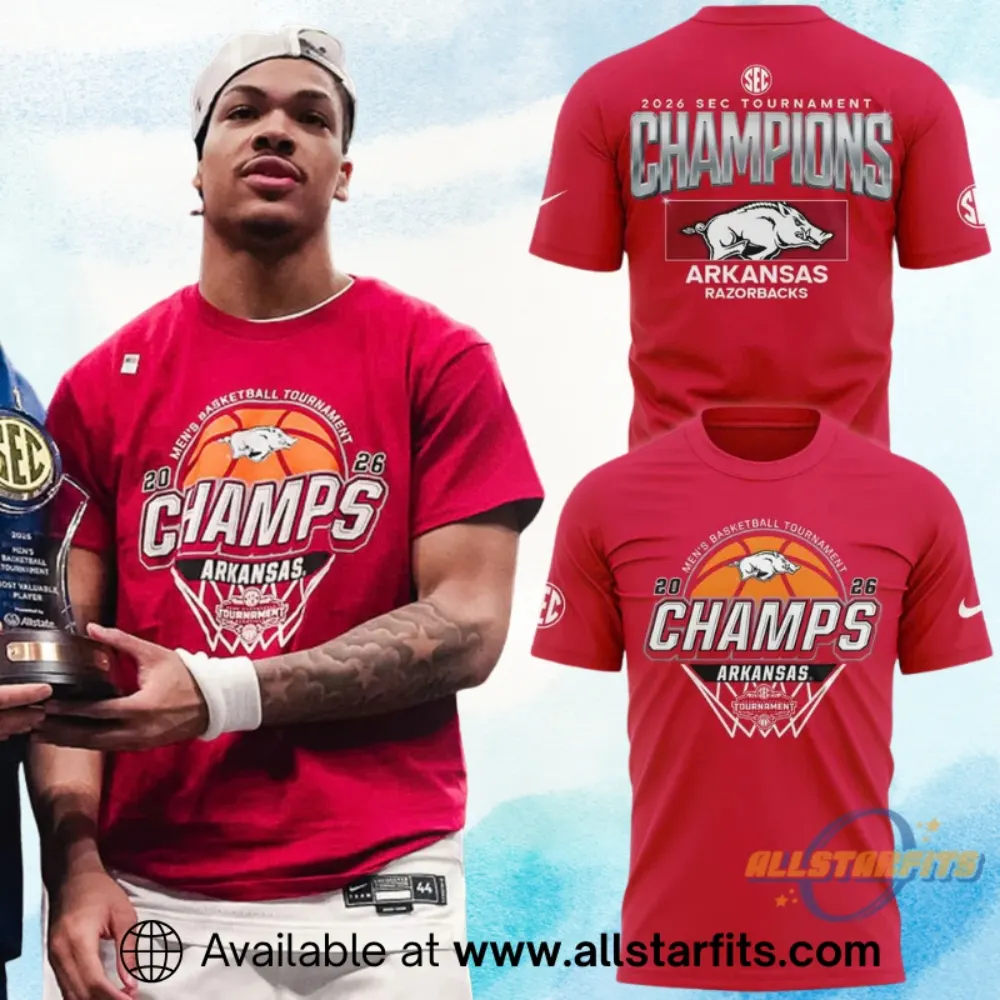 Arkansas Razorbacks 2026 Sec Mens Basketball Tournament Champions Shirt