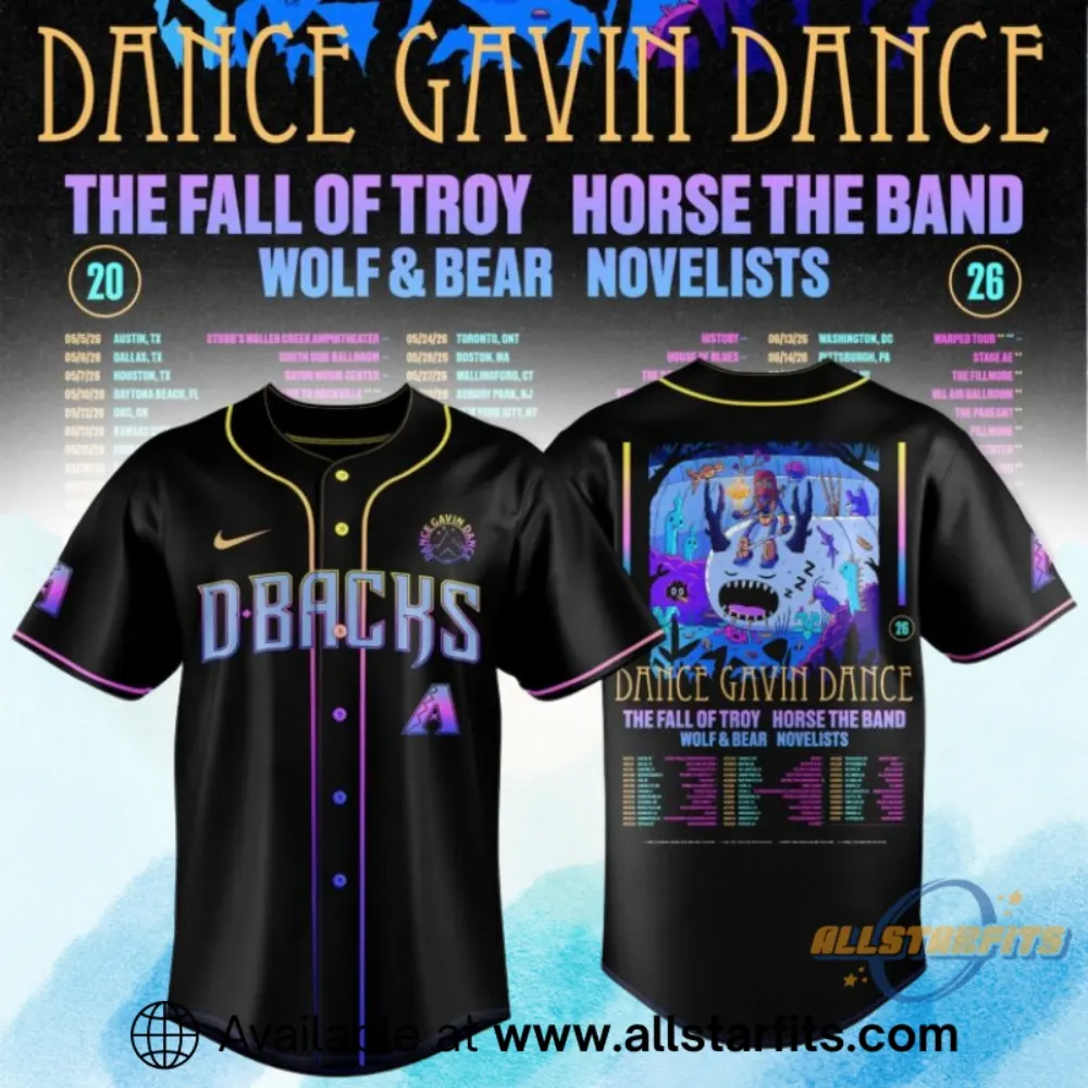 Arizona Diamondbacks X Dance Gavin Dance 2026 Tour Jersey