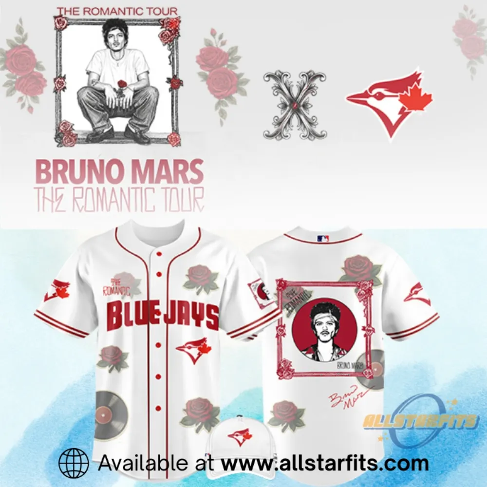 Toronto Blue Jays X Bruno Mars The Romantic Tour 2026 Baseball Jersey