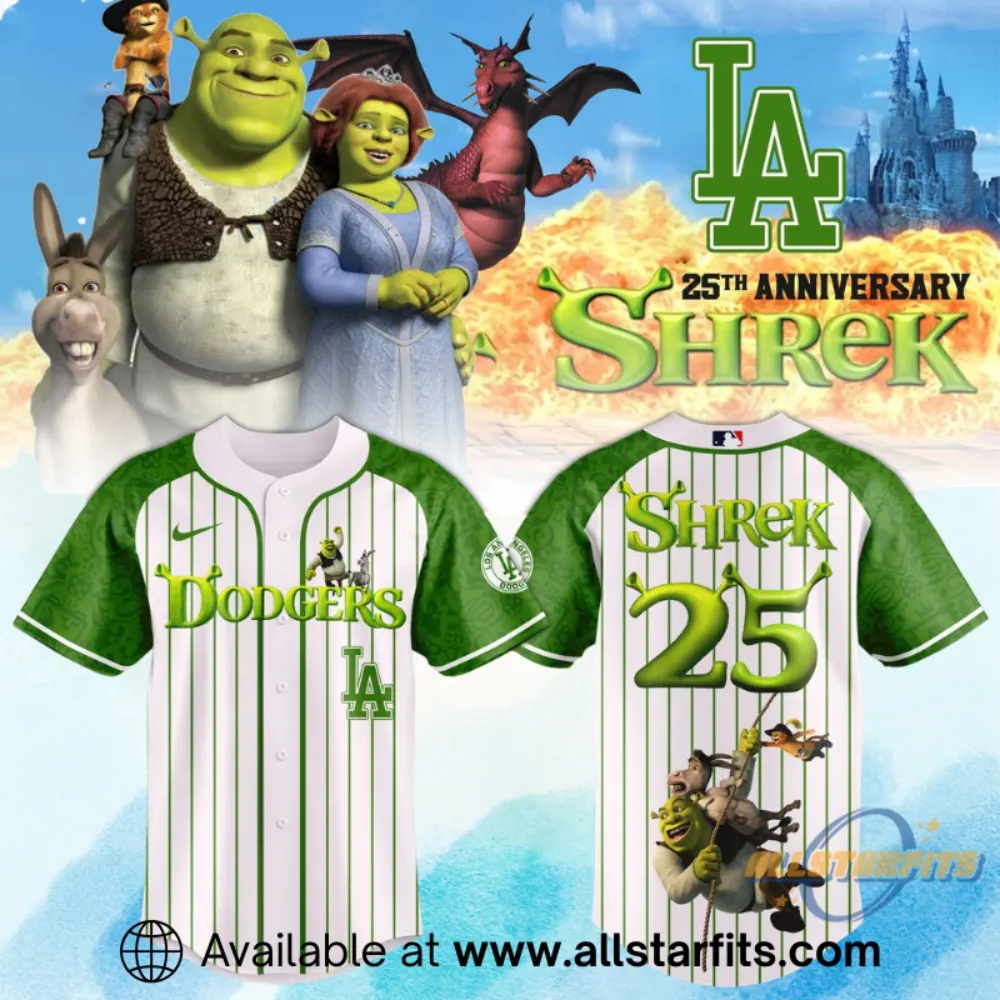 Los Angeles Dodgers X Shrek 25Th Anniversary Limited Edition Jersey