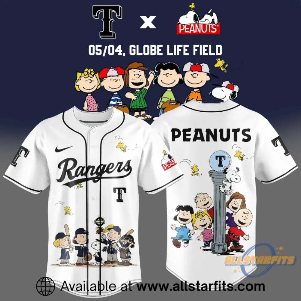 Texas Rangers X Peanuts Night 2026 Globe Life Field Jersey