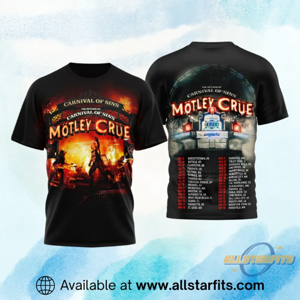 Mötley Crüe The Return Of Carnival Of Sins Tour Shirt