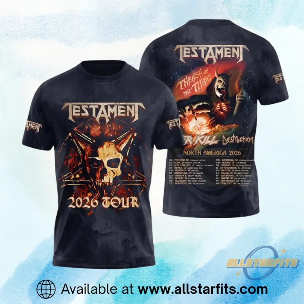 "Top 2026 Sports and Pop Culture Shirts: Must-Have Fan Gear" 14 Testament Tour 2026 3D Shirt