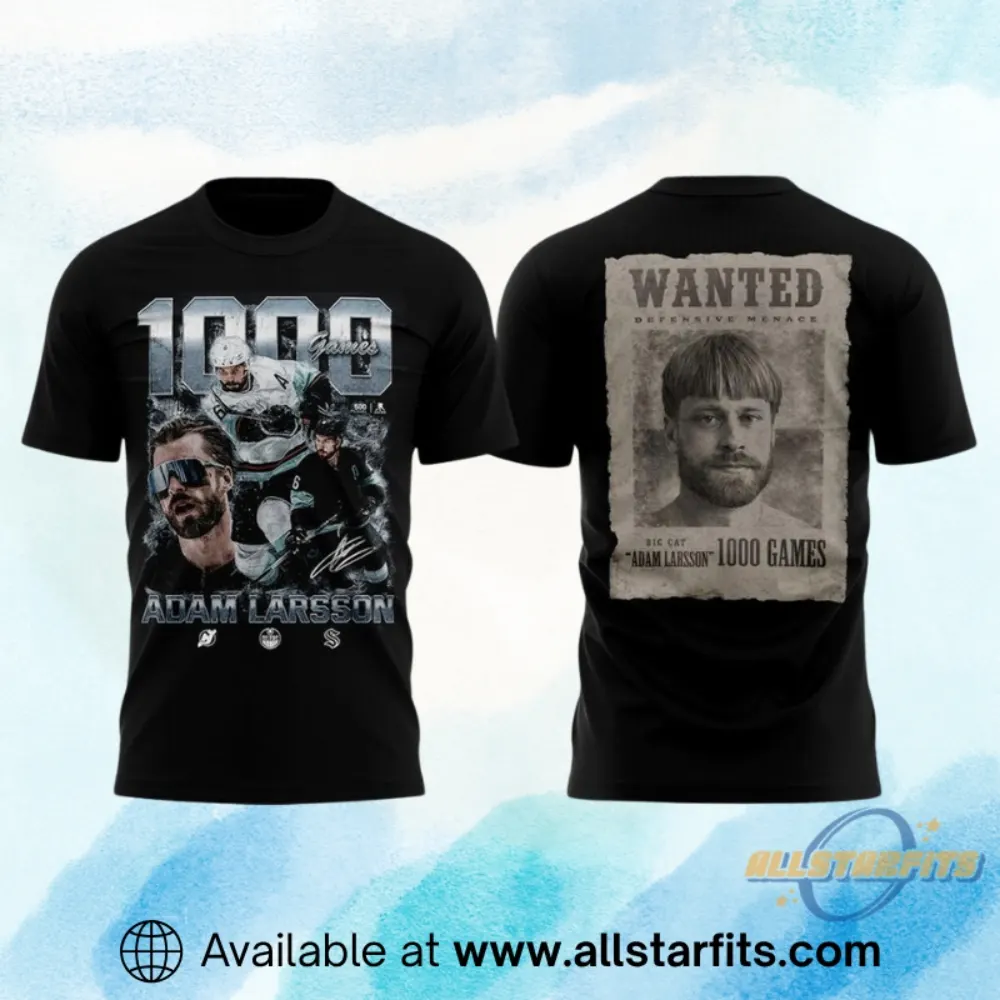 Seattle Kraken Adam Larsson Seattle 1000 Games 2026 Shirt