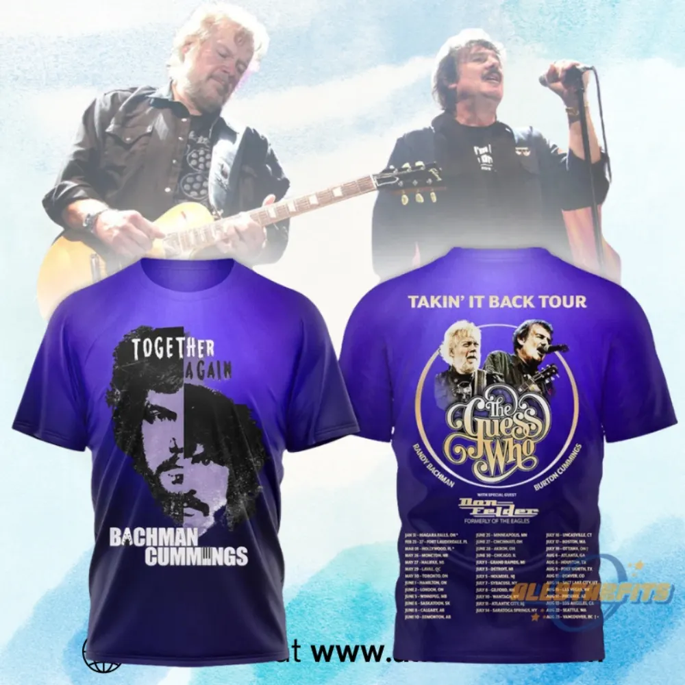 "2026 Sports Apparel: Champions Shirts and South Carolina Gamecocks Gear" 7 The Guess Who Takin It Back Tour Shirt