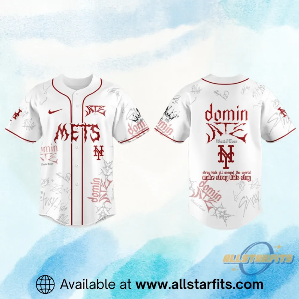 New York Mets X Stray Kids Dominate World Tour Jersey 1 New York Mets x Stray Kids Dominate World Tour Jersey