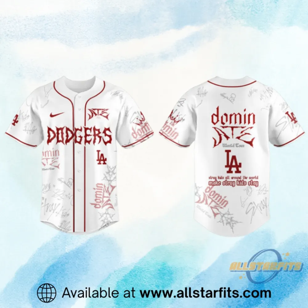 "2026 Sports Apparel: Champions Shirts and South Carolina Gamecocks Gear" 11 Los Angeles Dodgers X Stray Kids Dominate World Tour Jersey