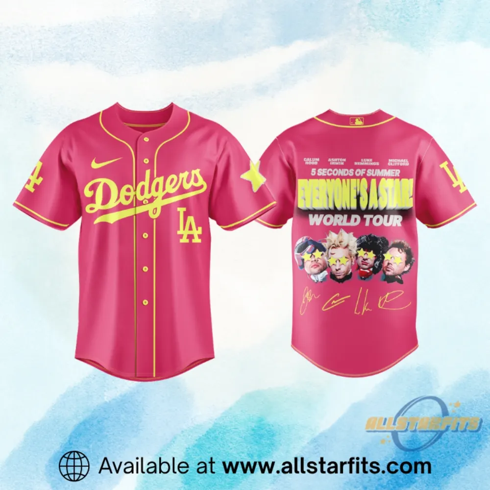 "2026 Sports Apparel: Champions Shirts and South Carolina Gamecocks Gear" 18 Los Angeles Dodgers X 5 Seconds Of Summer Everyones A Star World Tour 2026 Signature Jersey