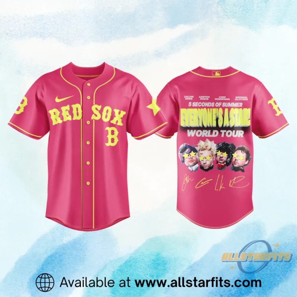 Boston Red Sox X 5 Seconds Of Summer Everyones A Star World Tour 2026 Signature Jersey Allstarfits 1