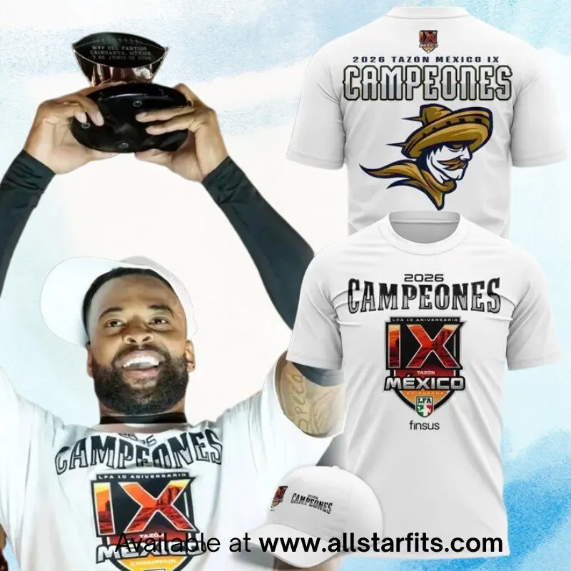 "Unlock Exclusive 2026 Jerseys and T-Shirts: Celebrate Iconic Sports Moments" 3 Caudillos de Chihuahua winning Mexico Bowl IX 2026 Shirt