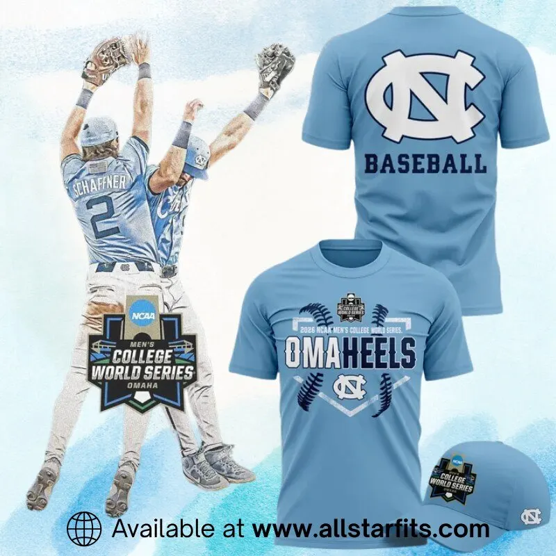 "Unlock Exclusive 2026 Jerseys and T-Shirts: Celebrate Iconic Sports Moments" 4 North Carolina Tar Heels 2026 Baseball College World Series Omaheels T-shirt