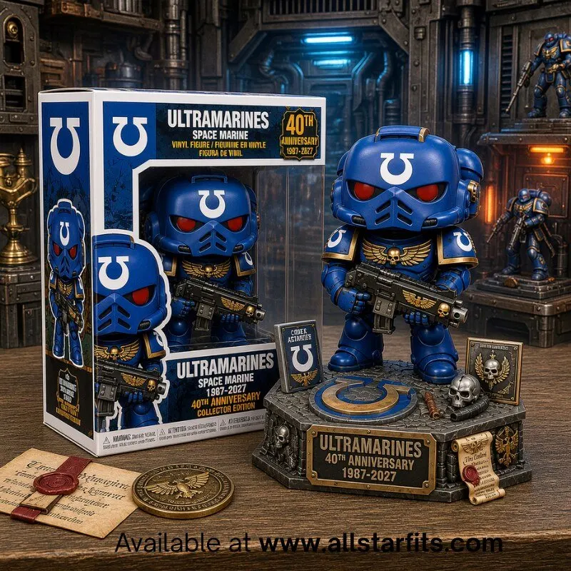 "Celebrate with Exclusive Space Marine, Knicks, and Soccer Apparel 2023" 3 Ultramarines 40th Anniversary Space Marine Vinyl Figure